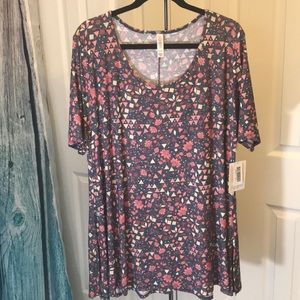 LuLaRoe 2XL Perfect T floral & geometric NWT